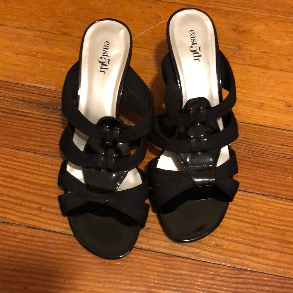Black slip on heels
